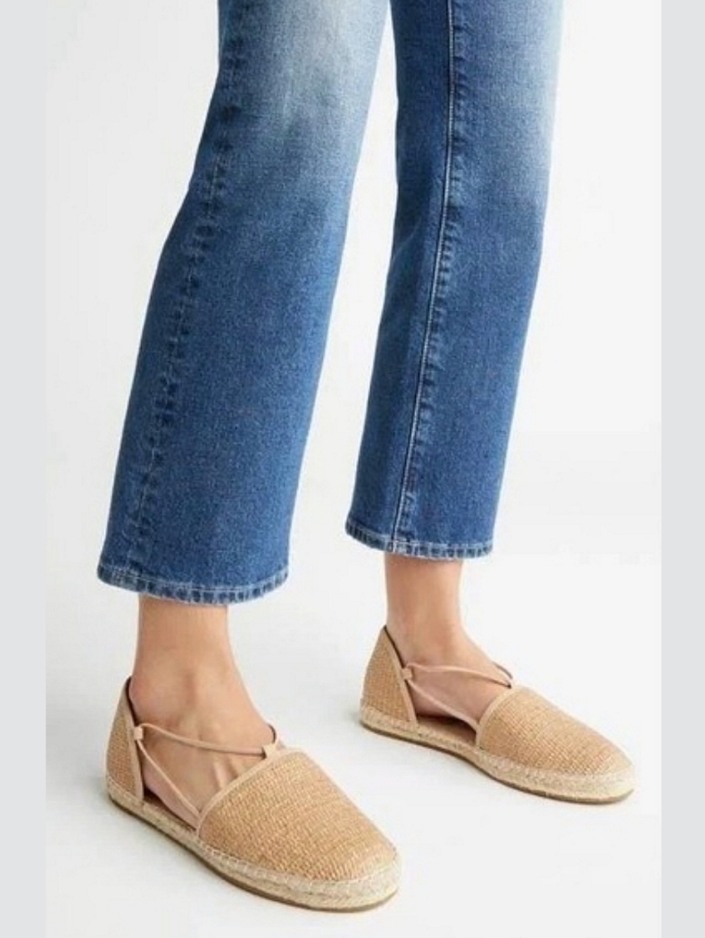 Eileen Fisher Espadrille Flat Natural Tan Straw Slip On NWOT 8 - Picture 5 of 12